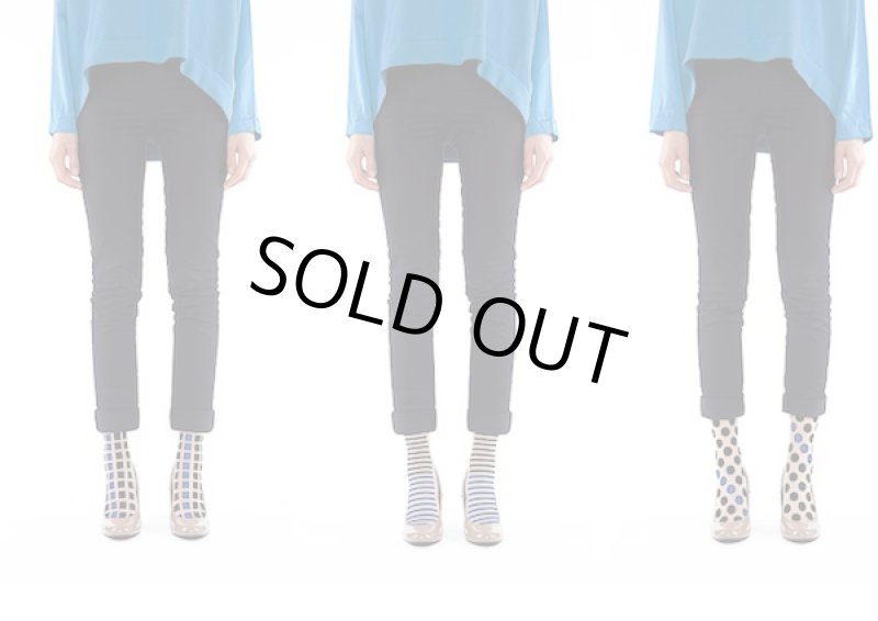 画像1: Square socks, Stripe socks, Circle socks Black×Blue (1)
